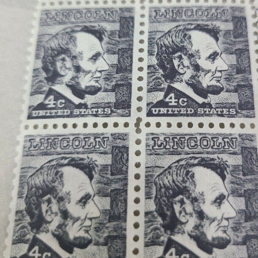 RARE - SET OF 4 US Abraham Lincoln Black 4 Cent unused - Picture 1 of 4